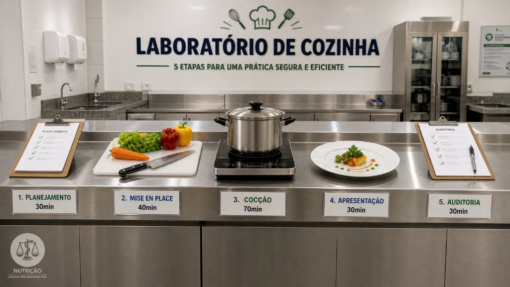 Figura 2 — Infográfico do Laboratório de Cozinha (5 Etapas)